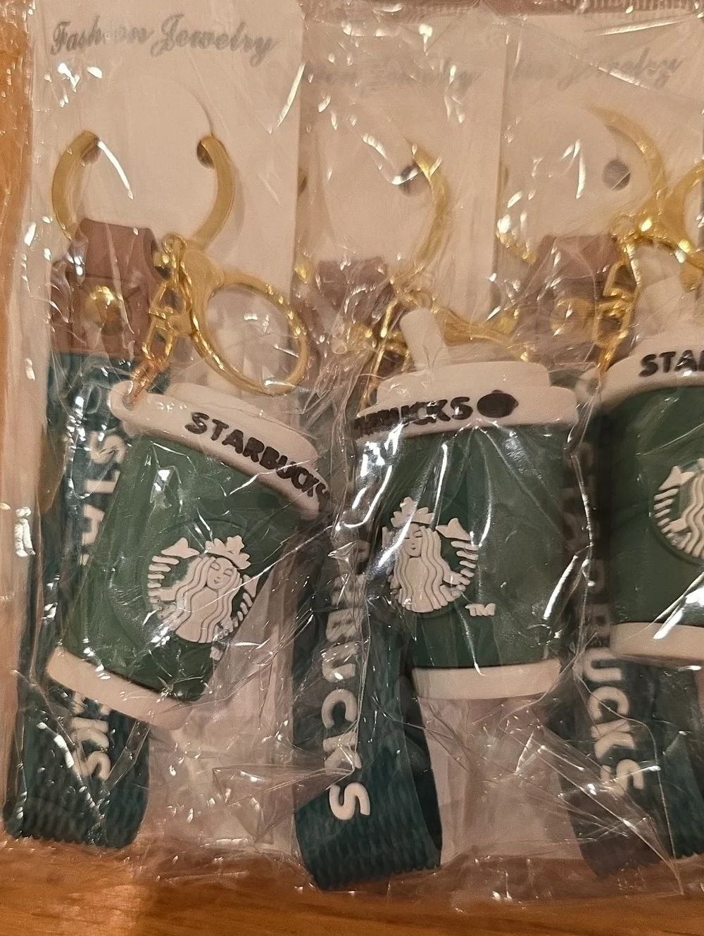 BULK Starbucks Coffee Cup Keychain Set with Gold Hardware